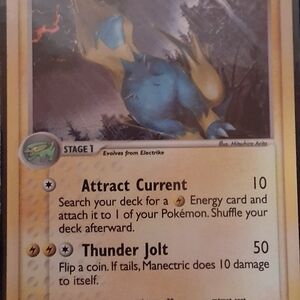 Pokemon Yellow and Blue Manectric Trading Card